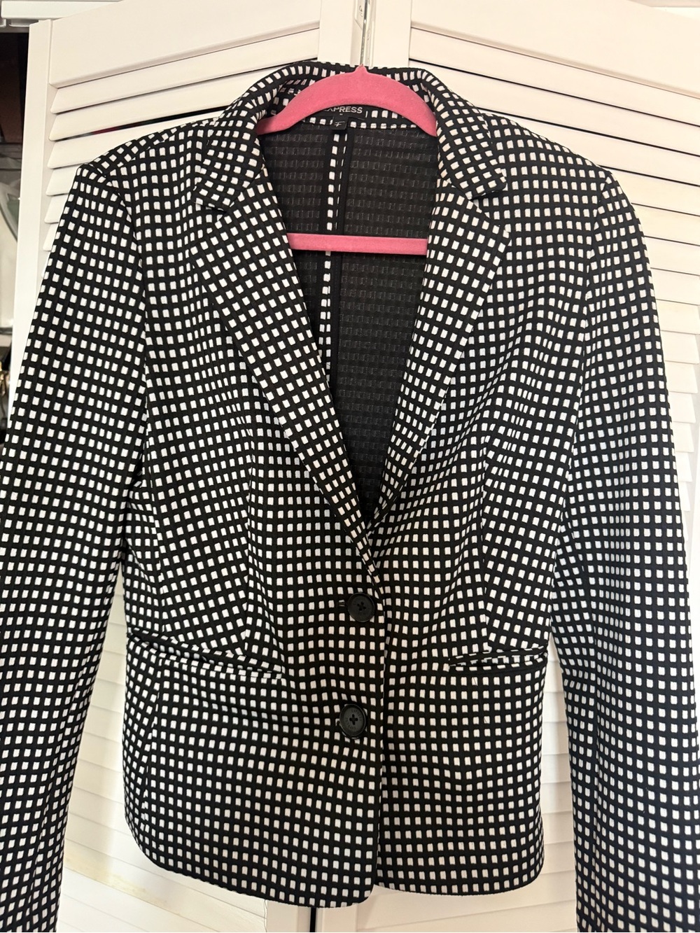 Express Black and White Checkered Women's Blazer